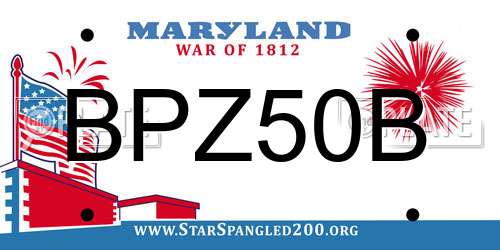 BPZ50B Maryland License Plate