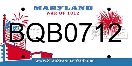BQB0712 Maryland License Plate