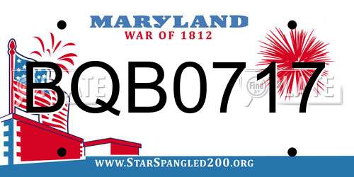 BQB0717 Maryland License Plate