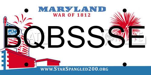 BQBSSSE Maryland License Plate