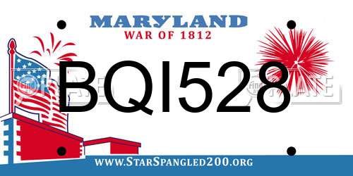 BQI528 Maryland License Plate