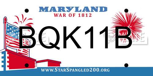 BQK11B Maryland License Plate