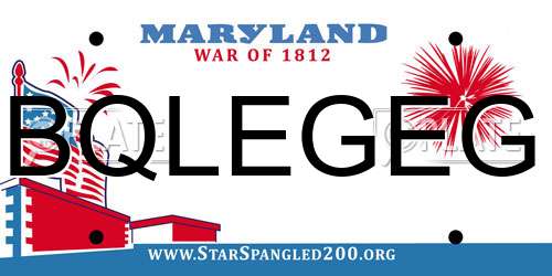 BQLEGEG Maryland License Plate