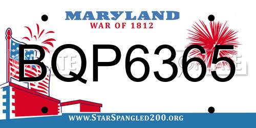 BQP6365 Maryland License Plate