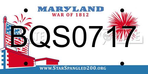 BQS0717 Maryland License Plate
