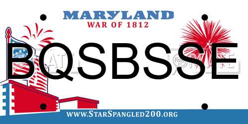 BQSBSSE Maryland License Plate