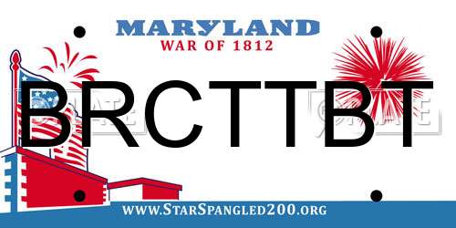 BRCTTBT Maryland License Plate