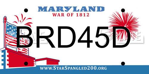 BRD45D Maryland License Plate