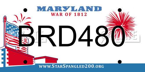 BRD480 Maryland License Plate