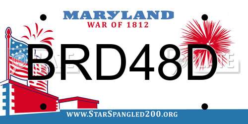 BRD48D Maryland License Plate