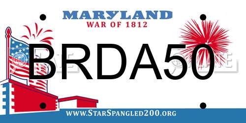 BRDA50 Maryland License Plate