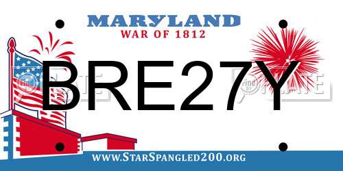 BRE27Y Maryland License Plate