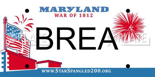 BREA Maryland License Plate
