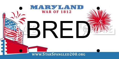 BRED Maryland License Plate