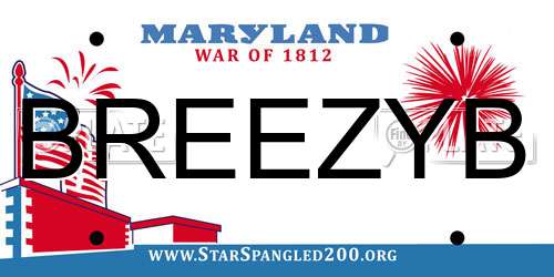 BREEZYB Maryland License Plate