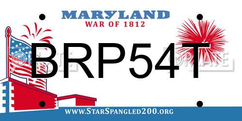 BRP54T Maryland License Plate