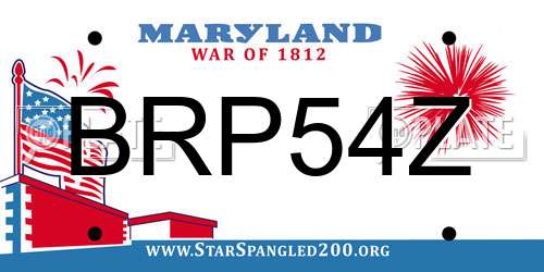 BRP54Z Maryland License Plate