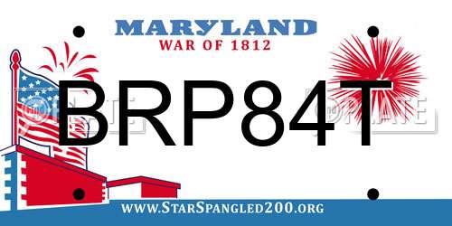 BRP84T Maryland License Plate