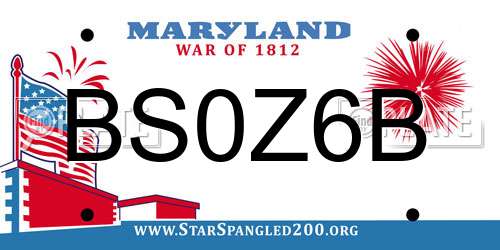 BS0Z6B Maryland License Plate