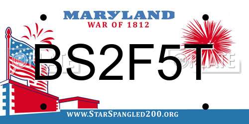 BS2F5T Maryland License Plate