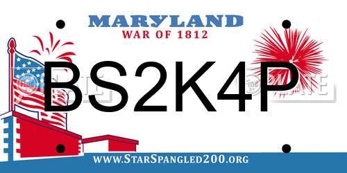 BS2K4P Maryland License Plate