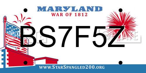 BS7F5Z Maryland License Plate