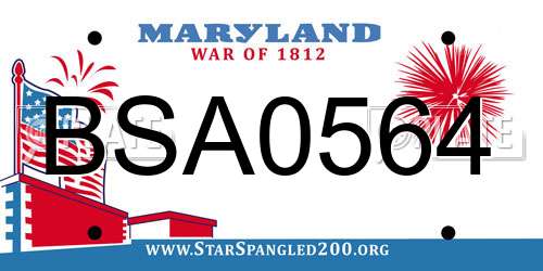 BSA0564 Maryland License Plate