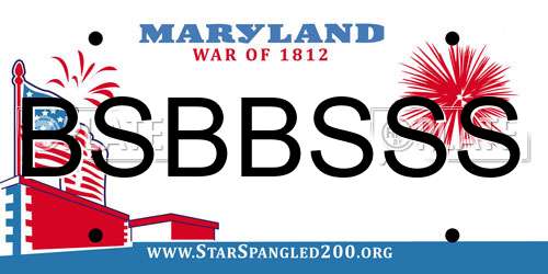 BSBBSSS Maryland License Plate