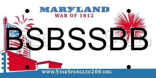 BSBSSBB Maryland License Plate