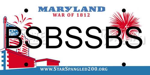 BSBSSBS Maryland License Plate