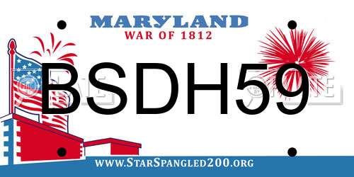 BSDH59 Maryland License Plate