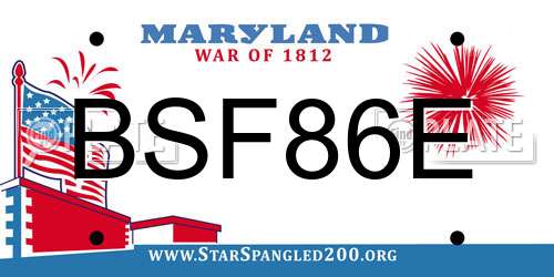 BSF86E Maryland License Plate
