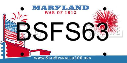 BSFS63 Maryland License Plate