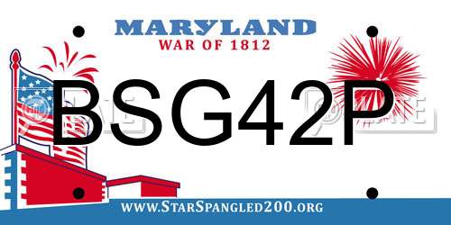 BSG42P Maryland License Plate