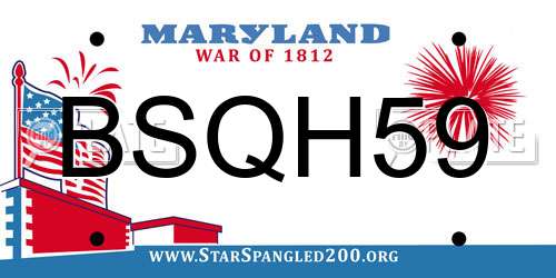 BSQH59 Maryland License Plate