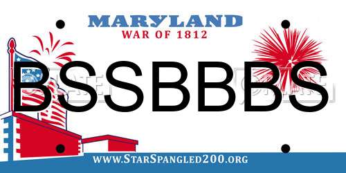 BSSBBBS Maryland License Plate