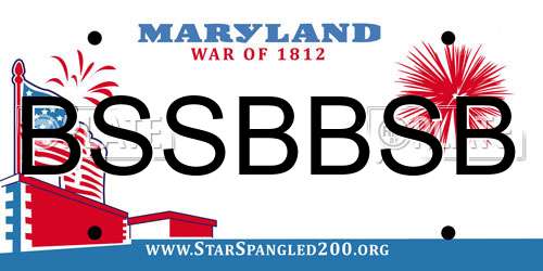 BSSBBSB Maryland License Plate
