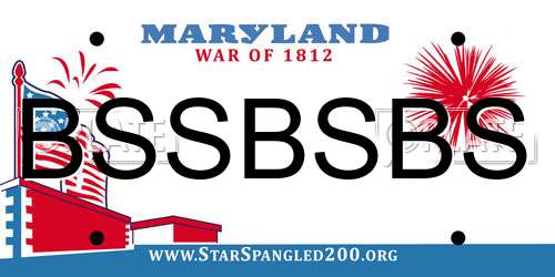 BSSBSBS Maryland License Plate