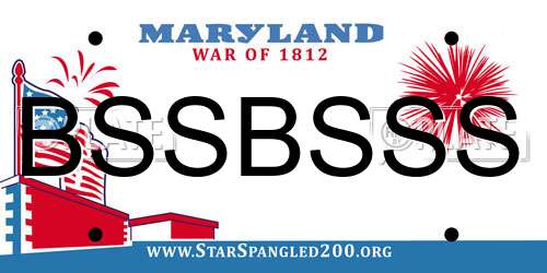 BSSBSSS Maryland License Plate