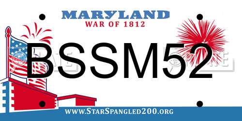 BSSM52 Maryland License Plate