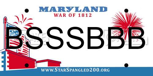 BSSSBBB Maryland License Plate