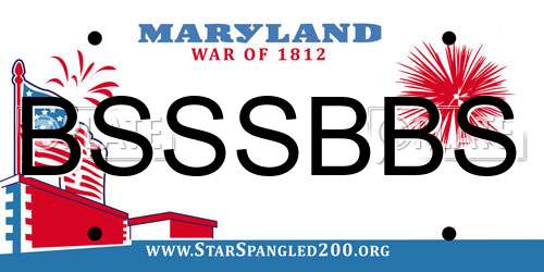 BSSSBBS Maryland License Plate