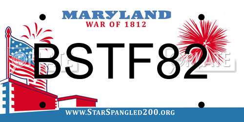 BSTF82 Maryland License Plate