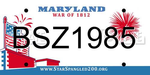 BSZ1985 Maryland License Plate