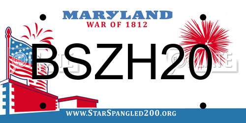 BSZH20 Maryland License Plate