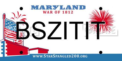 BSZITIT Maryland License Plate
