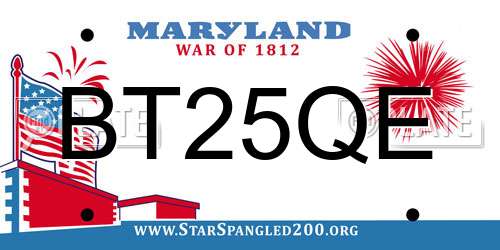BT25QE Maryland License Plate