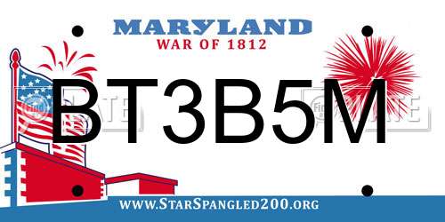 BT3B5M Maryland License Plate