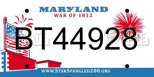 BT44928 Maryland License Plate