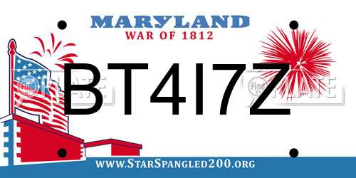 BT4I7Z Maryland License Plate